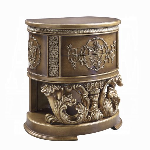 Acme Constantine Brown & Gold Nightstand - Image 2