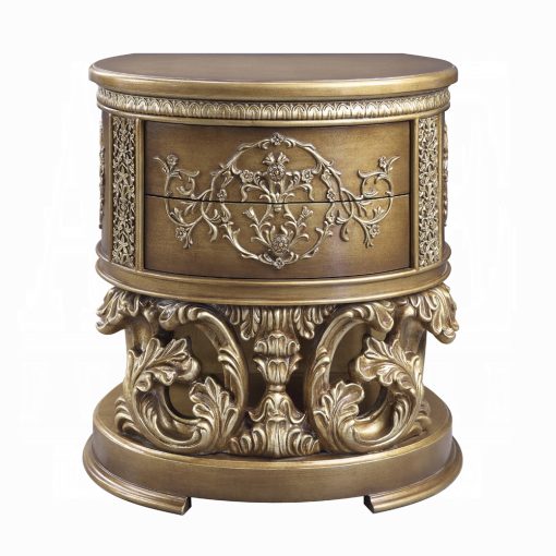Acme Constantine Brown & Gold Nightstand - Image 3