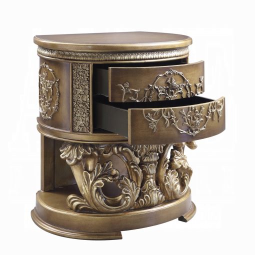 Acme Constantine Brown & Gold Nightstand - Image 4