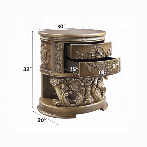 Acme Constantine Brown & Gold Nightstand - Image 8