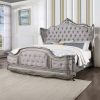 Acme Ariadne Velvet & Antique Platinum Bed