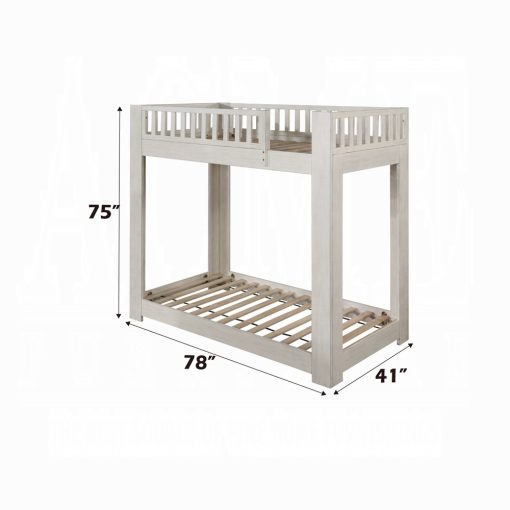 Acme Cedro Weathered White Twin/Twin Bunk Bed - Image 4