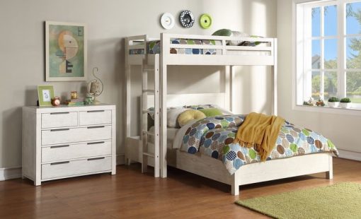 Acme Celerina Weathered White Queen Bed
