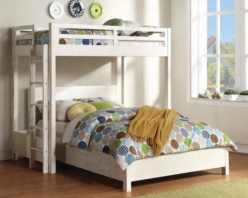 Acme Celerina Weathered White Twin Loft Bed