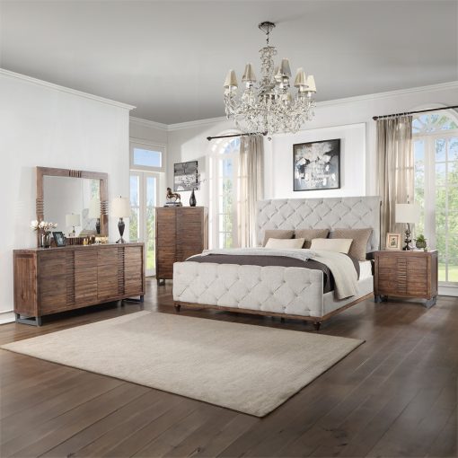 Acme Andria Reclaimed Oak Queen Bed - Image 6