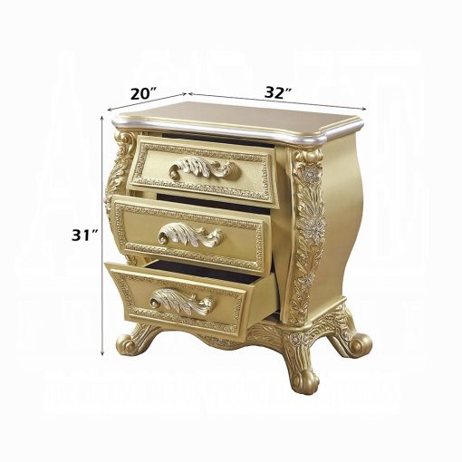 Acme Cabriole Gold Nightstand - Image 3