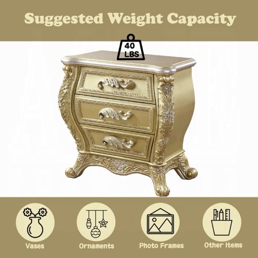 Acme Cabriole Gold Nightstand - Image 4