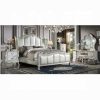 Acme Dresden II Synthetic Leather & Bone White Vanity Stool