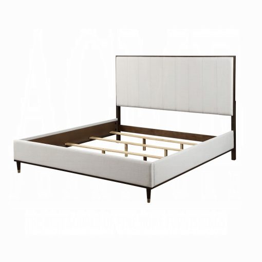 Acme Carena Light Gray Fabric & White & Brown Bed - Image 2