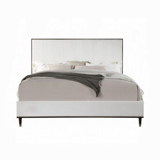 Acme Carena Light Gray Fabric & White & Brown Bed - Image 3