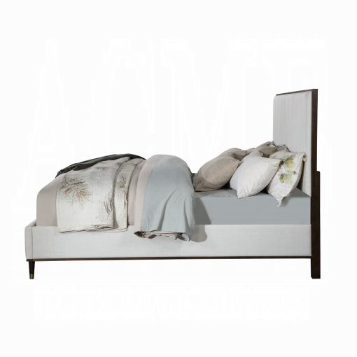 Acme Carena Light Gray Fabric & White & Brown Bed - Image 4
