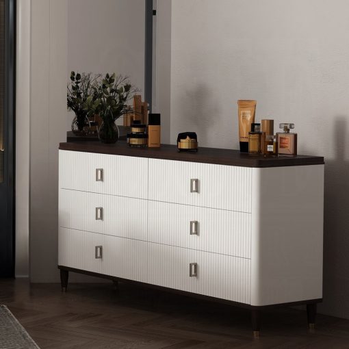 Acme Carena White & Brown Dresser with Jewelry Tray