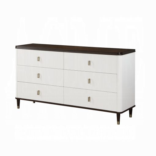 Acme Carena White & Brown Dresser with Jewelry Tray - Image 2