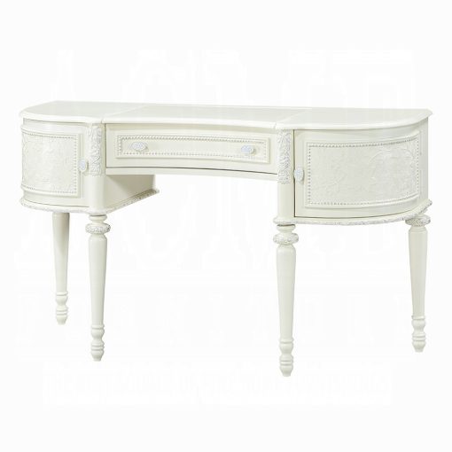 Acme Dorothy Ivory Vanity Desk & Mirror - Image 2