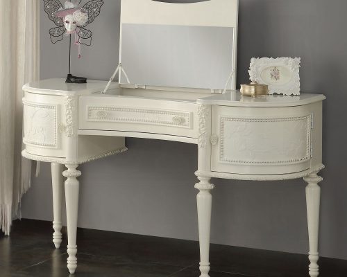 Acme Dorothy Ivory Vanity Desk & Mirror