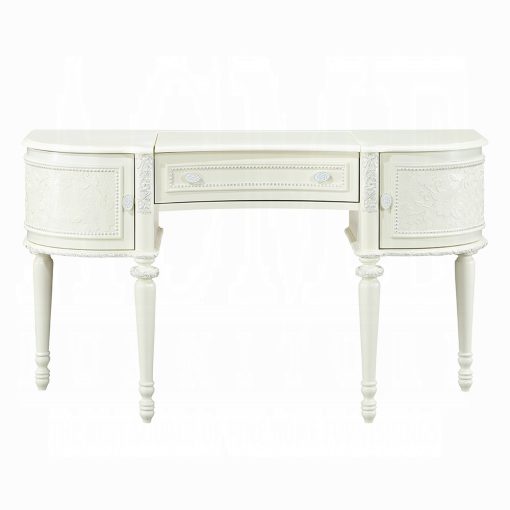 Acme Dorothy Ivory Vanity Desk & Mirror - Image 3