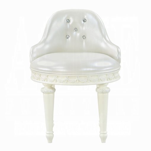 Acme Dorothy Ivory Vanity Chair with Swivel - Image 3