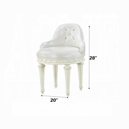 Acme Dorothy Ivory Vanity Chair with Swivel - Image 5