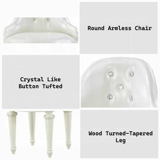 Acme Dorothy Ivory Vanity Chair with Swivel - Image 6