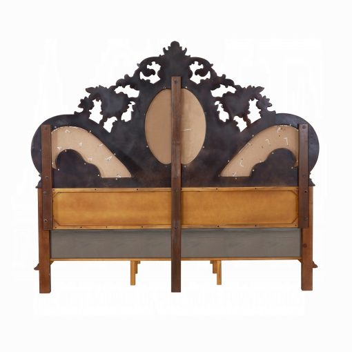 Acme Devany Cream Fabric & Cherry Bed - Image 5