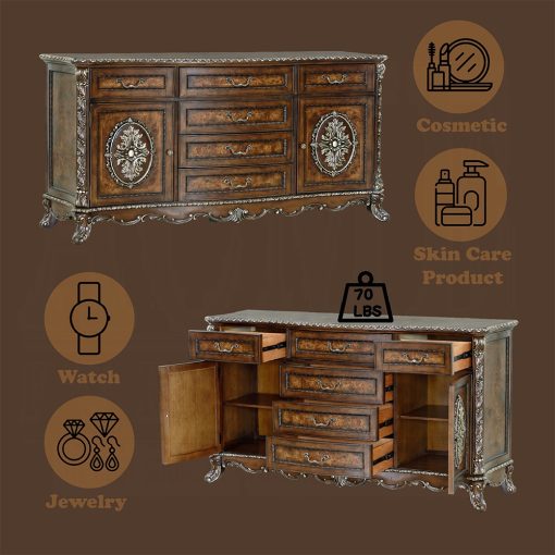 Acme Devany Cherry Dresser - Image 6
