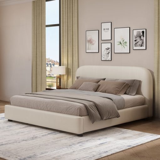 Acme Arden Beige Fabric Bed