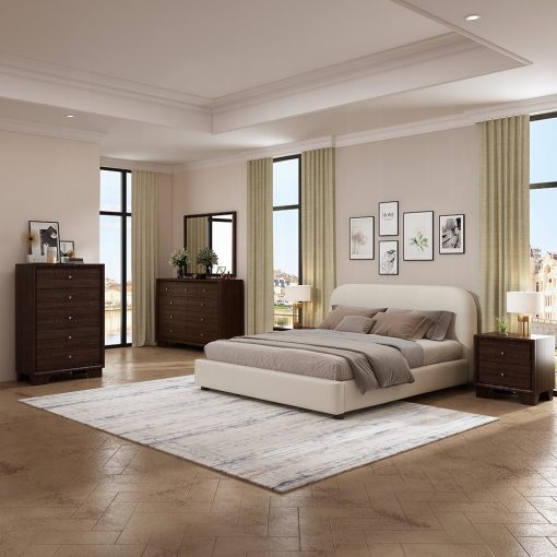 Acme Arden Beige Fabric Bed - Image 6