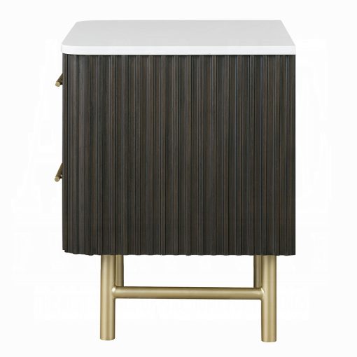 Acme Clayten Marble Top & Espreeso Nightstand - Image 4