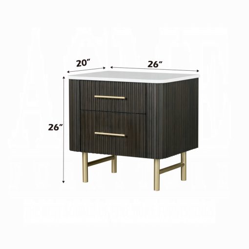 Acme Clayten Marble Top & Espreeso Nightstand - Image 8