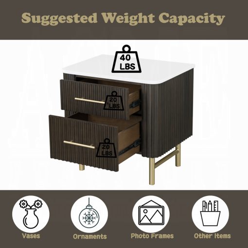 Acme Clayten Marble Top & Espreeso Nightstand - Image 9