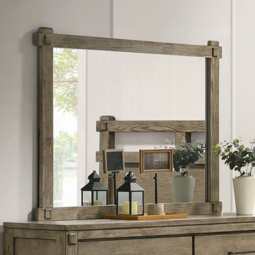 Acme Colton Antique White Oak Mirror