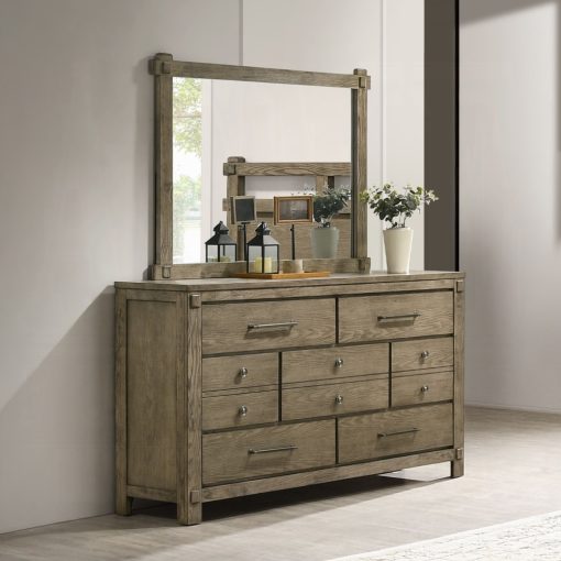 Acme Colton Antique White Oak Mirror - Image 4