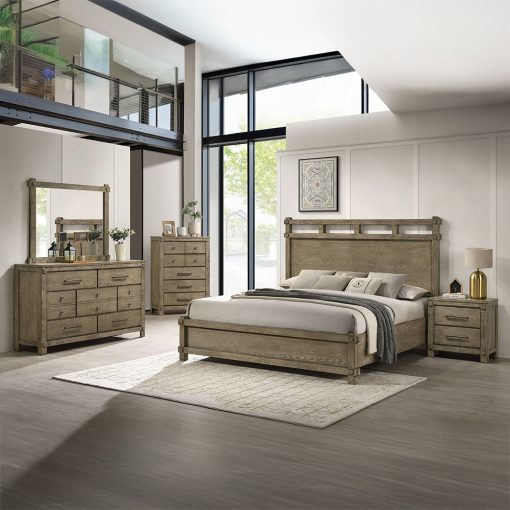 Acme Colton Antique White Oak Mirror - Image 5