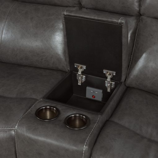 Intercon Wainwright Dual-Power Sectional Set | Charcoal Gray - Image 3