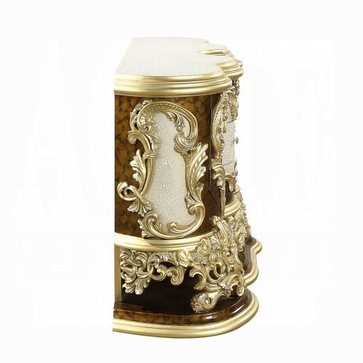 Acme Desiderius Antique Gold & Hand Painted Brown Dresser - Image 7