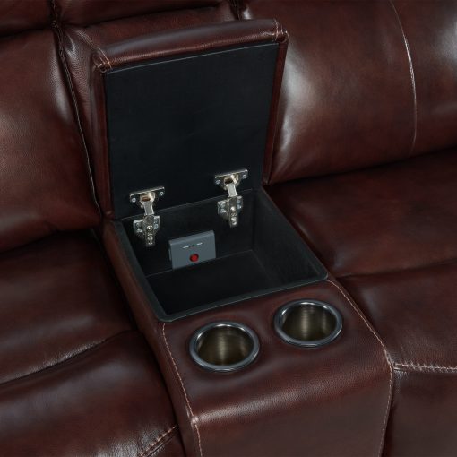Intercon Wainwright Dual-Power Loveseat | Reddish Brown - Image 5