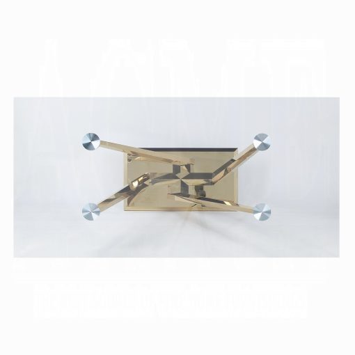 Acme Barnard Clear Glass & Mirrored Gold Dining Table - Image 4