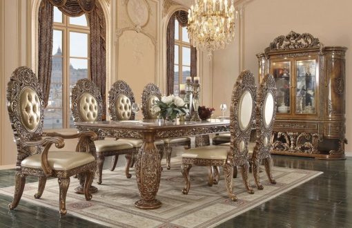 Acme Constantine Brown & Gold Dining Table