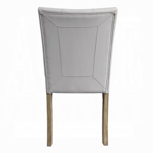 Acme Charnell Gray Synthetic Leather & Oak Side Chair - Set of 2 - Image 5
