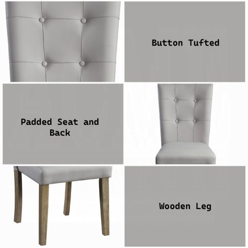 Acme Charnell Gray Synthetic Leather & Oak Side Chair - Set of 2 - Image 9