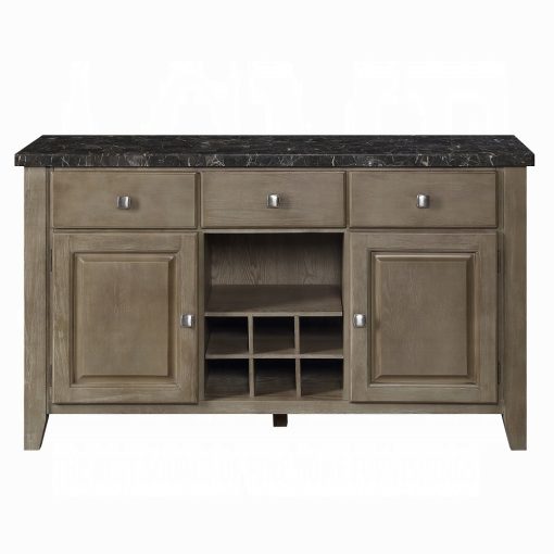 Acme Charnell Marble Top & Oak Server - Image 3