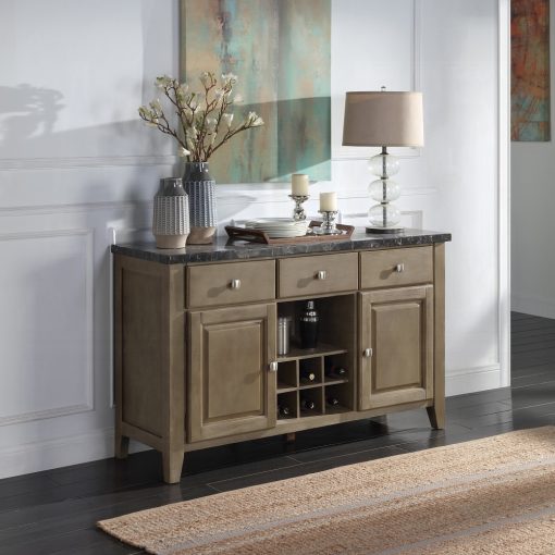Acme Charnell Marble Top & Oak Server