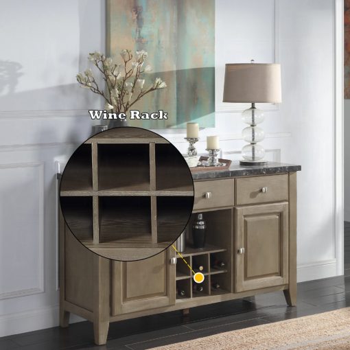 Acme Charnell Marble Top & Oak Server - Image 8
