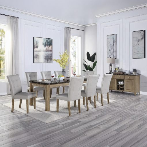 Acme Charnell Marble Top & Oak Server - Image 7
