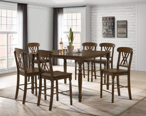Acme Dylan Walnut Counter Height Chair - Set of 2