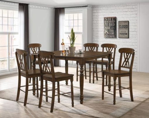 Acme Dylan Walnut Counter Height Chair - Set of 2