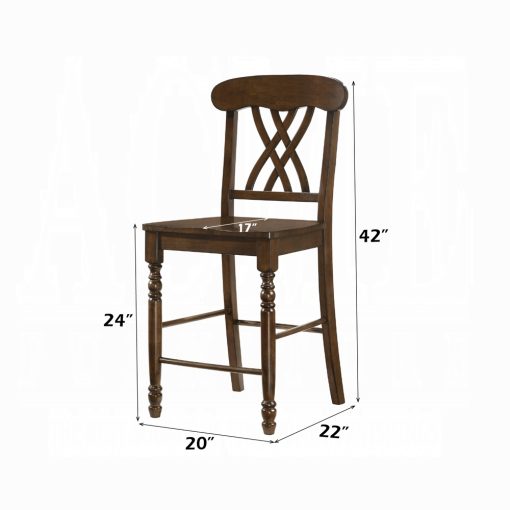Acme Dylan Walnut Counter Height Chair - Set of 2 - Image 6
