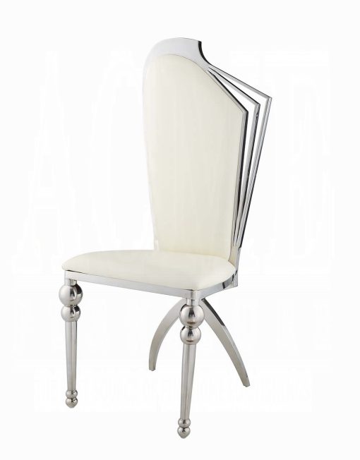 Acme Cyrene Beige Synthetic Leather Side Chair - Set of 2 - Image 2