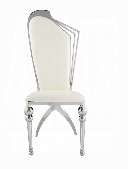 Acme Cyrene Beige Synthetic Leather Side Chair - Set of 2 - Image 3
