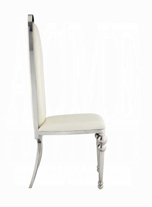 Acme Cyrene Beige Synthetic Leather Side Chair - Set of 2 - Image 4